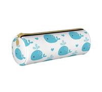 BeNtli Estuche para lápices, Estuche para bolígrafos, Estuche portátil para lápices, Estuche de Cuero, Bolsas de Almacenamiento de papelería, Lindas Ballenas Azules