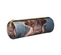 BeNtli Estuche para lápices, Estuche para bolígrafos, Estuche portátil para lápices, Estuche de Cuero, Bolsas de Almacenamiento de papelería, Hermoso Ganado de Las Tierras Altas