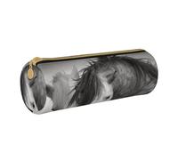 BeNtli Estuche para lápices, Estuche para bolígrafos, Estuche portátil para lápices, Estuche de Cuero, Bolsas de Almacenamiento de papelería, Caballos