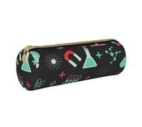 BeNtli Estuche para lápices, Estuche para bolígrafos, Estuche portátil para lápices, Estuche de Cuero, Bolsas de Almacenamiento de papelería, Patrones de Ciencia y química Verde