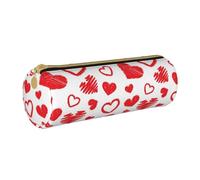 BeNtli Estuche para lápices, Estuche para bolígrafos, Estuche portátil para lápices, Estuche de Cuero, Bolsas de Almacenamiento de papelería, Corazón de San Valentín