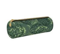 BeNtli Estuche para lápices, Estuche para bolígrafos, Estuche portátil para lápices, Estuche de Cuero, Bolsas de Almacenamiento de papelería, Hojas de lúpulo de Cerveza Vintage