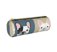 BeNtli Estuche para lápices, Estuche para bolígrafos, Estuche portátil para lápices, Estuche de Cuero, Bolsas de Almacenamiento de papelería, Bulldog Francés Impreso