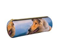 BeNtli Estuche para lápices, Estuche para bolígrafos, Estuche portátil para lápices, Estuche de Cuero, Bolsas de Almacenamiento de papelería, Hermoso Collie áspero