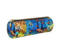 BeNtli Estuche para lápices, Estuche para bolígrafos, Estuche portátil para lápices, Estuche de Cuero, Bolsas de Almacenamiento de papelería, Mundo Submarino