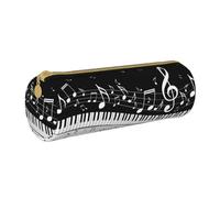 BeNtli Estuche para lápices, Estuche para bolígrafos, Estuche portátil para lápices, Estuche de Cuero, Bolsas de Almacenamiento de papelería, Notas Musicales voladoras Teclas de Piano Musical
