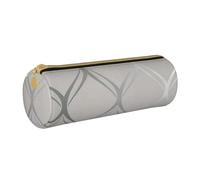 BeNtli Estuche para lápices, Estuche para bolígrafos, Estuche portátil para lápices, Estuche de Cuero, Bolsas de Almacenamiento de papelería, Ola Geométrico Gris Plata