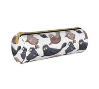 BeNtli Estuche para lápices, Estuche para bolígrafos, Estuche portátil para lápices, Estuche de Cuero, Bolsas de Almacenamiento de papelería, Sellos Ilustración León Marino