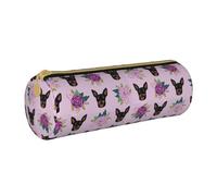BeNtli Estuche para lápices, Estuche para bolígrafos, Estuche portátil para lápices, Estuche de Cuero, Bolsas de Almacenamiento de papelería, Flores de Lavanda Pinscher Miniatura