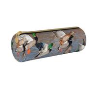 BeNtli Estuche para lápices, Estuche para bolígrafos, Estuche portátil para lápices, Estuche de Cuero, Bolsas de Almacenamiento de papelería, Caza del Pato Real Patos Silvestres