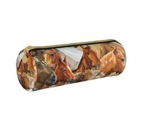 BeNtli Estuche para lápices, Estuche para bolígrafos, Estuche portátil para lápices, Estuche de Cuero, Bolsas de Almacenamiento de papelería, Acuarela Animal Caballo Impreso