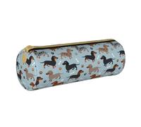 BeNtli Estuche para lápices, Estuche para bolígrafos, Estuche portátil para lápices, Estuche de Cuero, Bolsas de Almacenamiento de papelería, Patas y Huesos de Perro Salchicha Azul