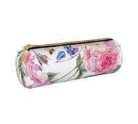 BeNtli Estuche para lápices, Estuche para bolígrafos, Estuche portátil para lápices, Estuche de Cuero, Bolsas de Almacenamiento de papelería, Acuarela Primavera Flores Vintage