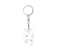 BeNtli Llavero de metal rectangular, llavero de metal, llavero de coche, soporte de anillo, 1 pieza,Zapatillas de ballet rosas estampadas