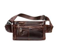 BeNtLi Riñonera De Cuero, Riñonera Cuero Vintage para Hombre, Bandolera Y Genuino, Deportes Al Aire Libre, Adecuada Excursiones Senderismo Ciclismo (Dark Brown)