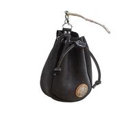BeNtLi Riñonera, Pequeña Bandolera De Cuero Genuino para Hombre, Riñonera Retro Hecha A Mano, Bolso Pequeño Medieval, Riñonera, Adecuada Viajar, Cazar Y Montar Caballo (marrón) (Dark Brown)