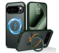 BENTOBEN - Carcasa magnética para Google Pixel 10 Pro XL Magsafe compatible con soporte de anillo integrado de protección antigolpes, funda giratoria antipolvo, funda para Google Pixel 10 Pro XL-Verde