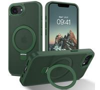 BENTOBEN - Carcasa para iPhone 16e 2025 con soporte integrado, funda magnética compatible con MagSafe,Bumper protección contra golpes militares, funda para iPhone 16e 6,1", color verde