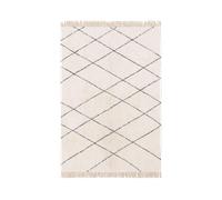 benuta alfombra de algodón lavable Naomi Crema zigzag - 160 x 230 cm