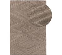 Benuta Alfombra de lana beige/marrón claro 120x170