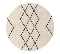 benuta Alfombra de lana bereber geométrica redonda - ø 100 cm