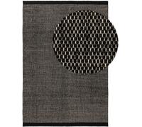 Benuta Alfombra de lana blanco y negro 200x300
