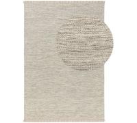 Benuta Alfombra de lana crema/gris 100x150