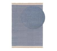 benuta Alfombra de Lana Karla Rectangular - Azul, 160 x 230 cm