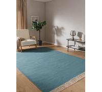 Benuta Alfombra de Lana Pop Liv, Color Azul Claro, 170 x 240 cm, Lana Tejida a Mano, Rectangular y en Estilo: Liso, Hygge & Cozy, Minimalista, Natural, fácil de Limpiar para salón Dormitorio
