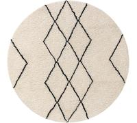 Benuta Alfombra de lana redonda crema ø 100 redondo