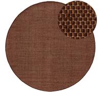 alfombra de lana benuta Rocco redonda - marrón, ø 150 cm