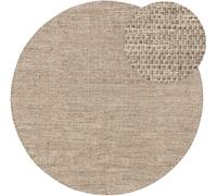 alfombra de lana benuta Rocco redonda - gris topo, ø 100 cm