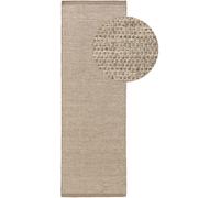 Benuta Alfombra de lana taupe 80x250