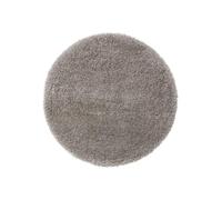 benuta Alfombra de pelo largo Ava Pop - Gris 200 cm redonda - Fibra sintética - Redonda & en estilo: liso, Hygge & Cozy, minimalista, fácil de limpiar para salón dormitorio