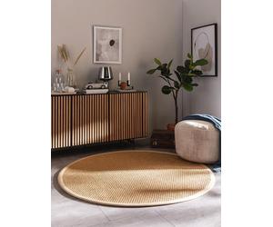 benuta Alfombra de sisal Pure Greta - Beige 150 x 150 cm redonda - 100 % sisal - Redonda & en estilo: cenefa lisa, Natural Living, Scandi Living - Fácil de limpiar para salón dormitorio