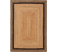 benuta Pure Alfombra Yute Jutta - Negro 160x230 cm - Tejido a Mano para Dormitorio, Sala de Estar y Salon - Diseño Boho - Apta para Suelos radiantes