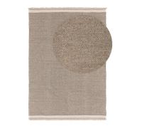 benuta Alfombra Karla Rectangular de Lana - Gris, 160 x 230 cm