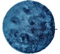 Benuta Alfombra pelo largo azul ø 80 redondo