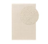 benuta Alfombra Rocco Rectangular de Lana - Blanco, 140 x 200 cm