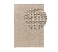 benuta Alfombra Rocco Rectangular de Lana - Taupe, 200 x 300 cm