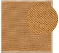 benuta Alfombra de sisal Pure Greta, 100% sisal, cuadrada y en estilo: cenefa, lisa, natural Living, Scandi Living, fácil de limpiar para salón dormitorio, beige, 150 x 150 cm