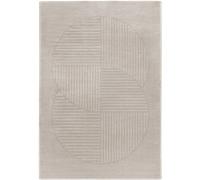 benuta Alfombra Tacoma Circles Rectangular - Gris Claro, 80 x 150 cm