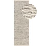 Benuta Alfombras de pasillo de lana beige/negro 70x200