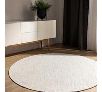 benuta Basic Alfombra Algodon Ron - Crema 240 cm Redonda - 100% Tejida a Mano - Estilo: Uni, Minimalista, Natural - Fácil Cuidado para Salon, Sala de Estar y Dormitorio