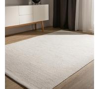 benuta Basic Alfombra Algodon Ron - Crema 70x140 cm - 100% Tejida a Mano - Estilo: Uni, Minimalista, Natural - Fácil Cuidado para Salon, Sala de Estar y Dormitorio