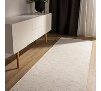 benuta Basic Alfombra Algodon Ron - Crema 80x300 cm - 100% Tejida a Mano - Estilo: Uni, Minimalista, Natural - Fácil Cuidado para Salon, Sala de Estar y Dormitorio