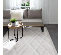 benuta Basic Alfombra Exterior Interior Flora - Crema 200x300 cm - Resistente a la Intemperie & UV - para Balcón, Terraza, Jardín - Cocina, Dormitorio, Salon & Sala de Estar - Fácil de Limpiar