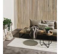 benuta Basic Alfombra Exterior Interior Flora - Crema 80x250 cm - Resistente a la Intemperie & UV - para Balcón, Terraza, Jardín - Cocina, Dormitorio, Salon & Sala de Estar - Fácil de Limpiar