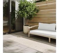benuta Basic Alfombra Exterior Interior Kaleo - Beige 70x200 cm - Diseño Geométrico - Resistente al Clima & UV - Balcón, Terraza, Jardín, Cocina, Dormitorio, Salon & Sala de Estar - Fácil de Limpiar