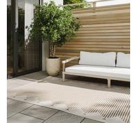 benuta Basic Alfombra Exterior Interior Kaleo - Beige 80x150 cm - Diseño Geométrico - Resistente al Clima & UV - Balcón, Terraza, Jardín, Cocina, Dormitorio, Salon & Sala de Estar - Fácil de Limpiar